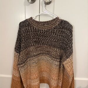 525 America Ombre Crewneck Sweater in Brown, Tan & Cream